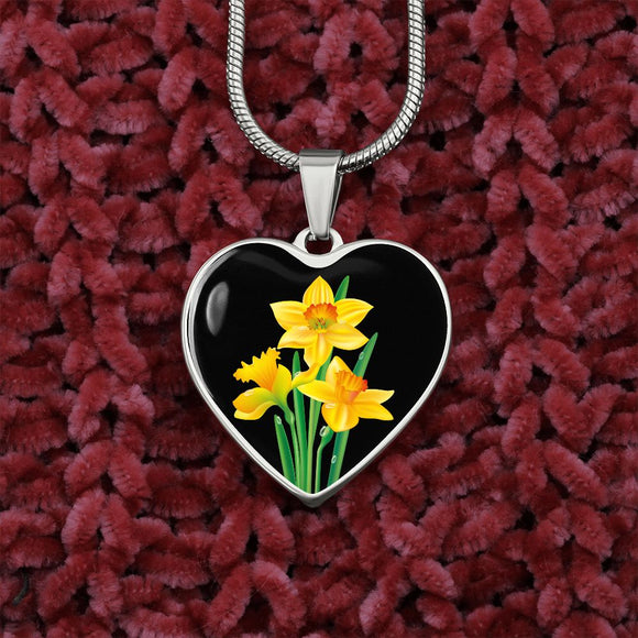 March Birth Flower Necklace, Daffodil Necklace