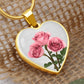 June Birth Flower Necklace, Rose Necklace - Silver