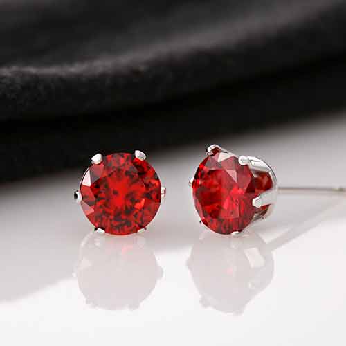 Red Cubic Zirconia Earring