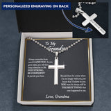 To My Grandson Necklace, Gifts For Grandson From Grandma, Birthday Gift, Christmas Gift, Graduation Gift For Grandson, From Grandpa - Ball Chain