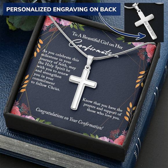 Confirmation Gifts for Girls, Confirmation Cross Necklace, Holy Confirmation For Girls, Christian Faith, Gift from Godparent