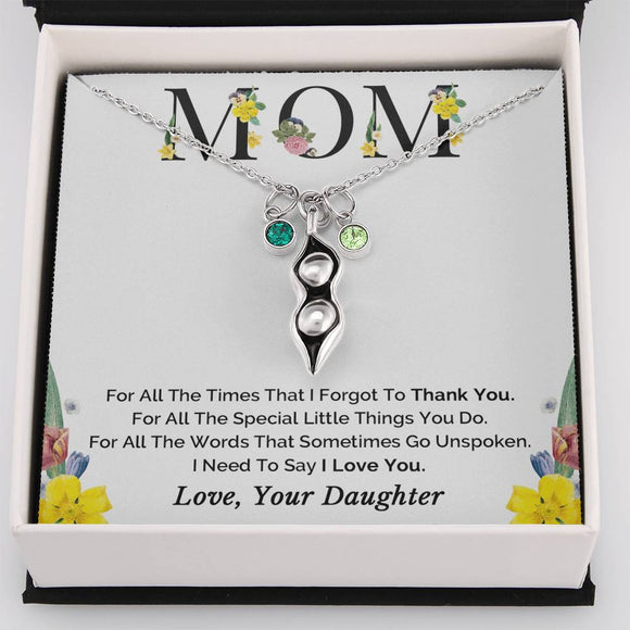 Mother's Day Gift, Mom Necklace, Gift for Mom, Mother Daughter Necklace, Mom Gift From Daughter, Pea Pod Necklace