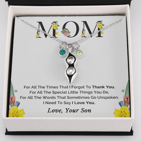Mother's Day Necklace, Personalized Mom Necklace, Mothers Day Gift From Son, Mom Gift From Son, Mom Necklace, Peas In A Pod