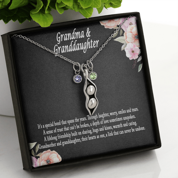 Grandmother Granddaughter Peas In A Pod Necklace V2
