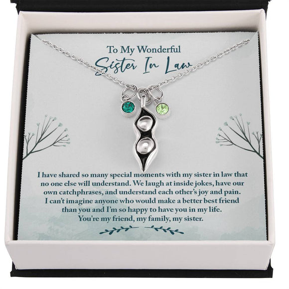 Sister In Law Birthstone Necklace: Sister-In-Law Birthday Gift