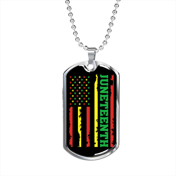 Juneteenth Dog Tag Necklace, Juneteenth Flag, Free-ish Necklace, Black Lives Matter, Freedom