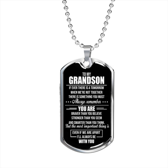 To My Grandson Necklace, Gifts For Grandson From Grandma, Birthday Gift For Grandson