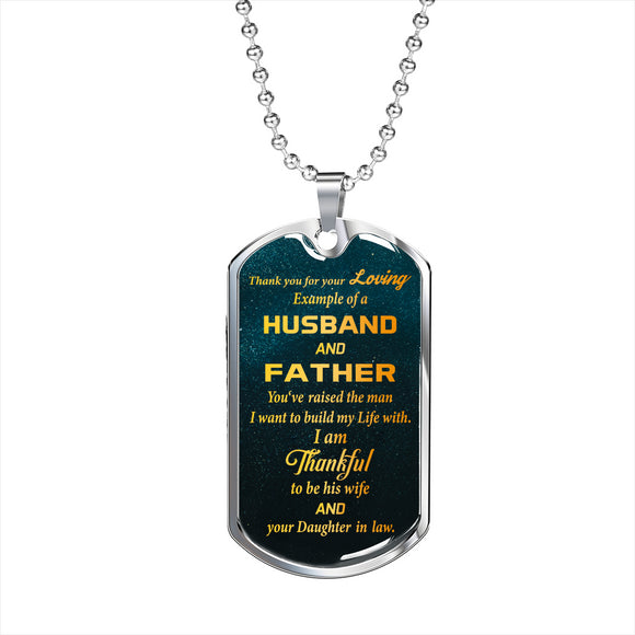 Father In Law Dog Tag Necklace Gift In Gift Box, Father In Law Birthday Gift, Fathers Day Gift Ideas