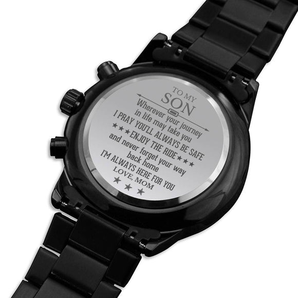 To My Son Engraved Watch, Keepsake Gift for Son, Gift for Son From Mom, From Dad to Son - From Mom