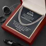 To My Son Cuban Link Chain Necklace, Keepsake Gift For Son, Birthday Gift For Son From Mom, From Dad To Son, Son Graduation, Son Birthday