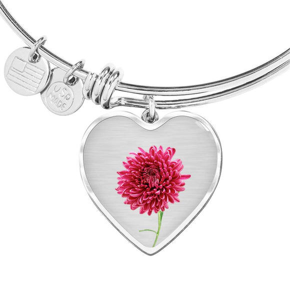 November Birth Flower, Chrysanthemum Bangle, Birth Flower Bangle