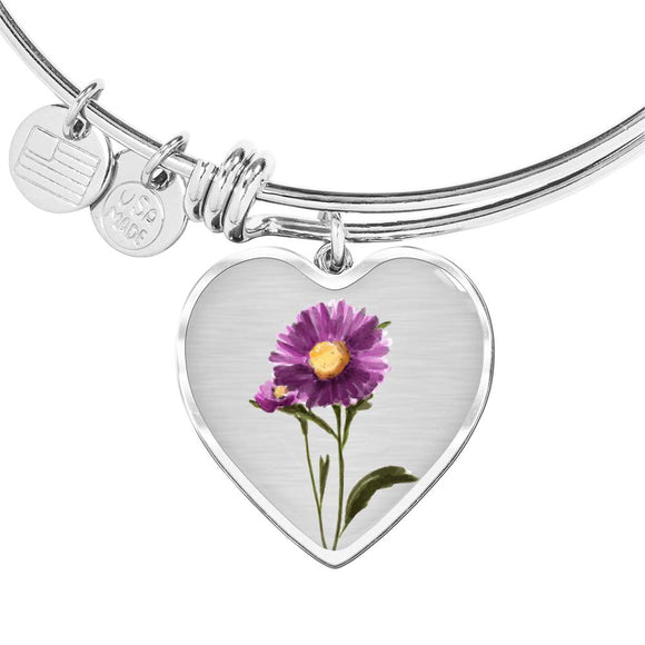September Birth Flower,  Aster Bracelet, Birth Flower Bracelet