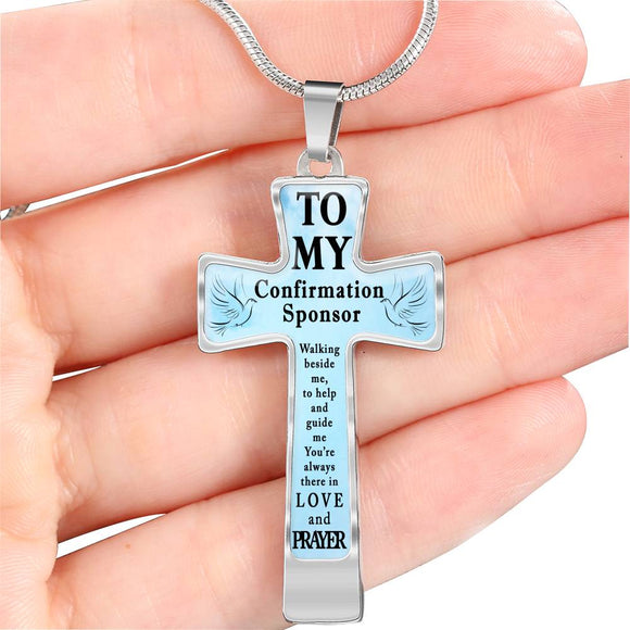 Confirmation Sponsor Gift for Women, Sponsor Confirmation Cross Necklace, Unique Gifts for Sponsors