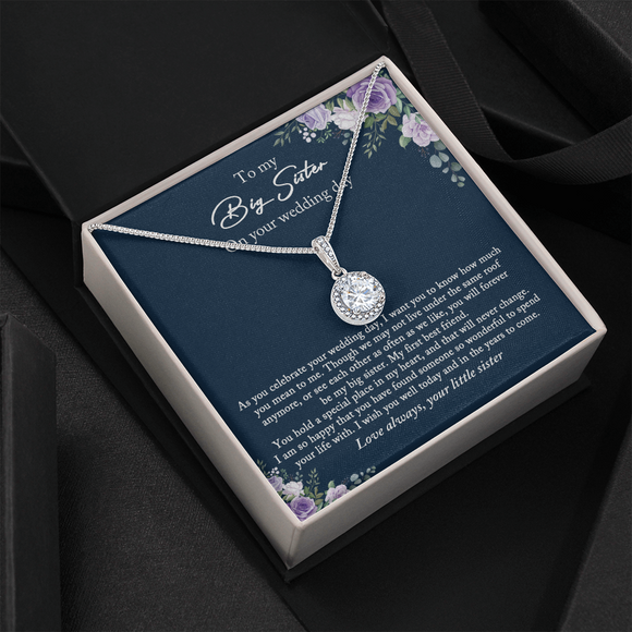 Bride Gift from Sister, Big Sister Wedding Day Gift, Little Sister to Bride Necklace, Sister to Bride Gift, Bride Necklace Gift from Sister
