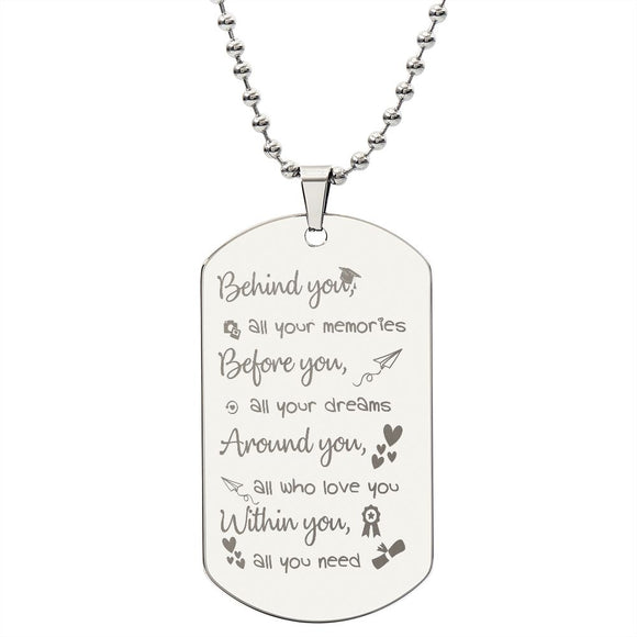 Graduation Gifts for Him, Graduation Dog Tag Necklace