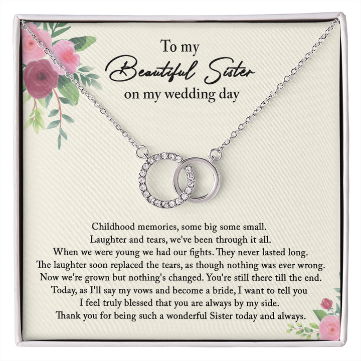 Sister Necklace, Sister Wedding Day Necklace Gift, Sister To Bride Gif –  Rakva