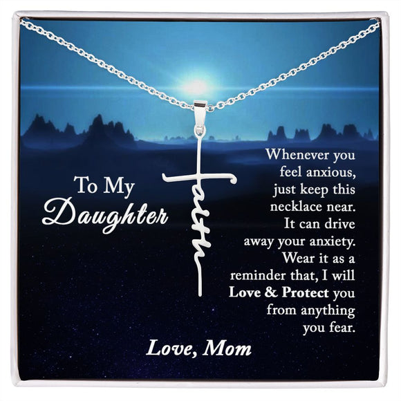 Faith Cross Necklace, To My Daughter Necklace from Mom