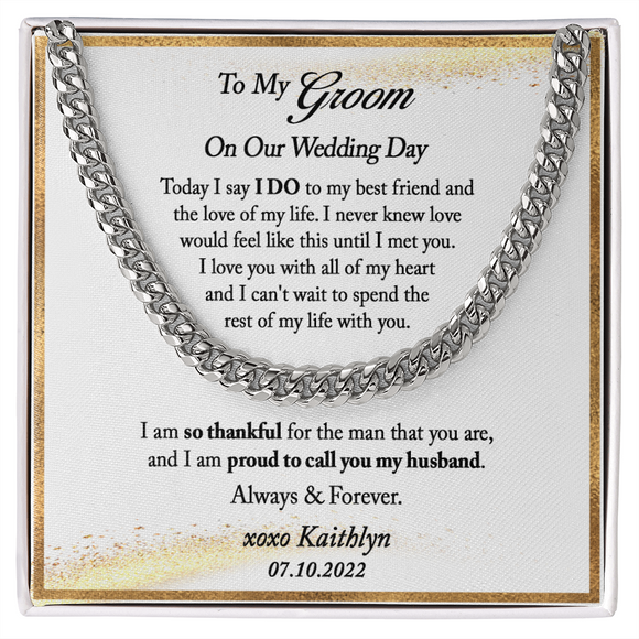Groom Gift from Bride on Wedding Day, Personalized Groom Gift from Bride