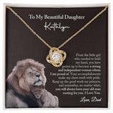 To My Beautiful Daughter Necklace from Dad, Love Knot