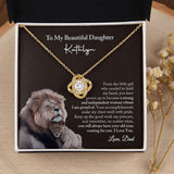 To My Beautiful Daughter Necklace from Dad, Love Knot