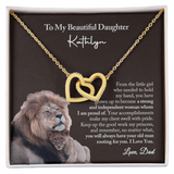 To My Daughter Joint Hearts Necklace from Dad, Father To Daughter Gift, Daughter Birthday Gift from Dad, Daughter Necklace