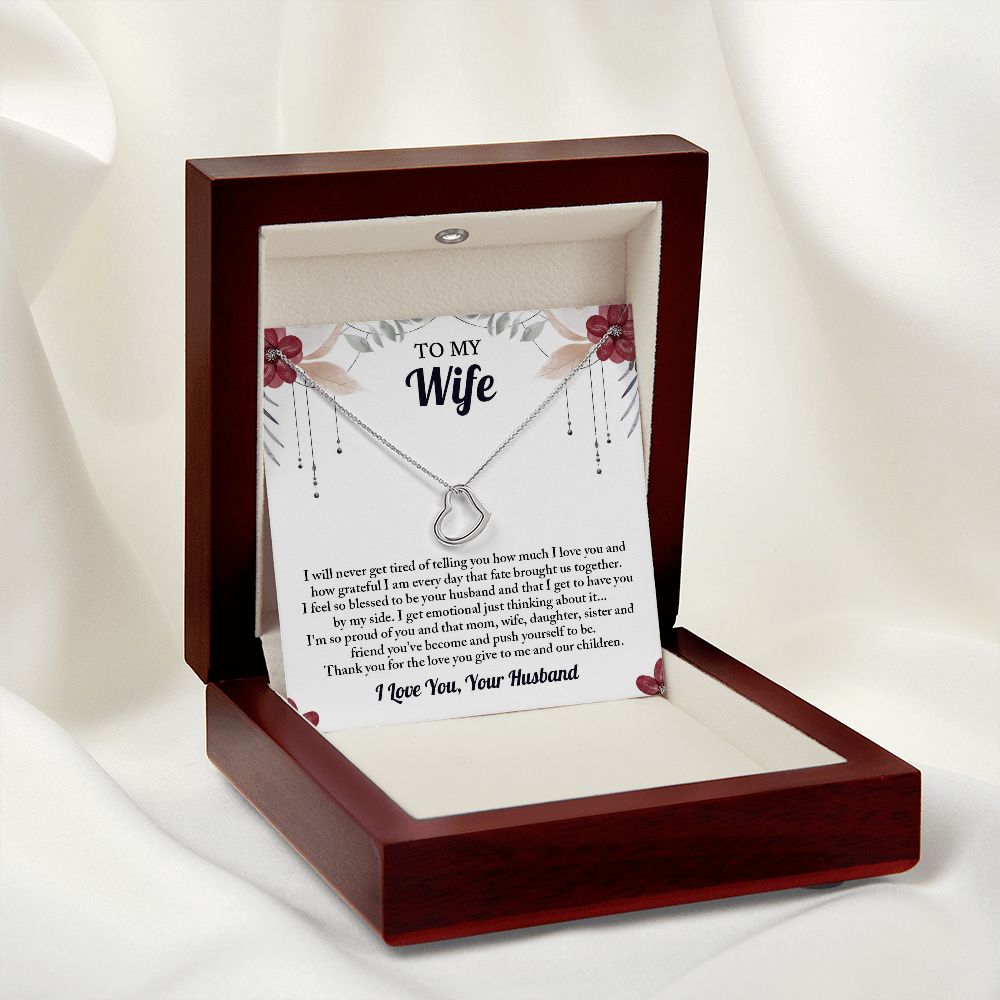 To My Wife Heart Necklace, Wife Birthday Gift, Anniversary Gifts
