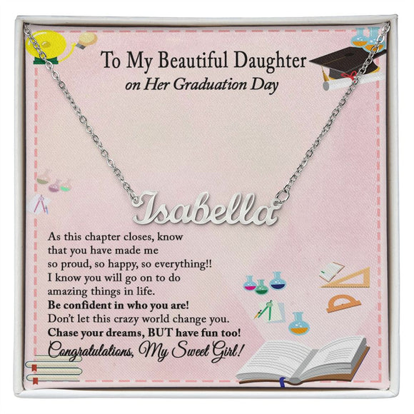 Graduation Gift Necklace for Daughter, Custom Name Necklace for Daughter Graduation Gift, College Graduation, High School Graduation