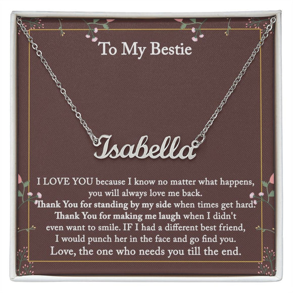 To My Bestie Name Necklace