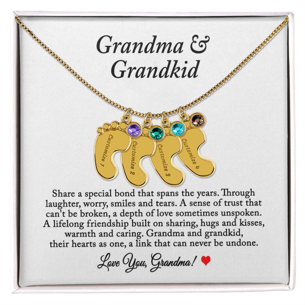 Grandma Necklace Personalized with Grandkids Birthstone and Name Necklace Gift for Mom, Grandma Gift from Grandchildren, Mothers Day Gift