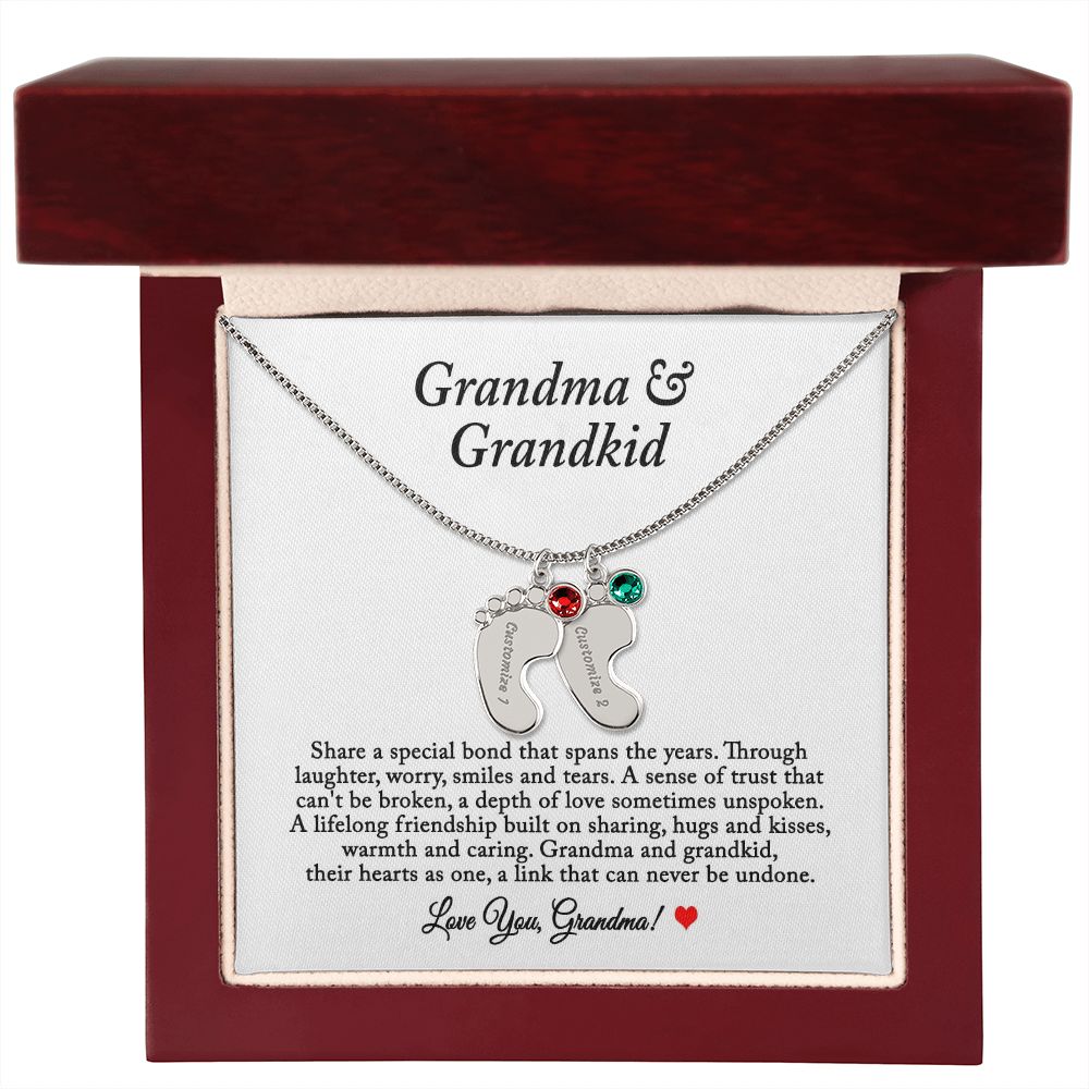 Grandma Necklace Personalized with Grandkids Birthstone and Name Necklace Gift for Mom, Grandma Gift from Grandchildren, Mothers Day Gift