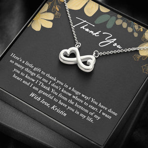 Thank You Gift Necklace: Friendship, Thank You Gift for Her, Infinity Hearts