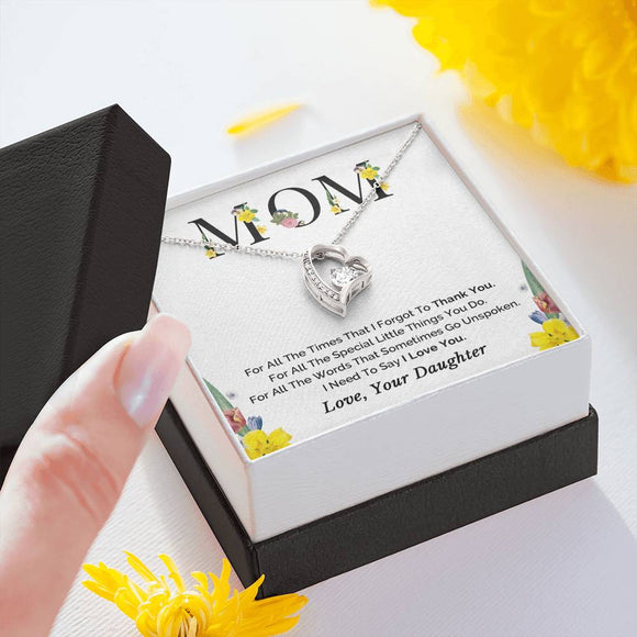 Mom Heart Necklace Gift, Mother Daughter Necklace, Mothers Day Gift