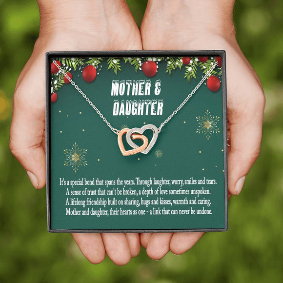 Mother Daughter Christmas Necklace, Mother and Daughter Christmas Necklace, Gifts For Mom, Daughter Gift, Mother Daughter Heart Necklace