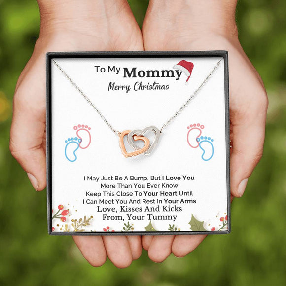 Christmas Gift for Pregnant Wife, First Time Mom Necklace, New Mom Forever Linked Necklace, Christmas Gift for Mom To Be