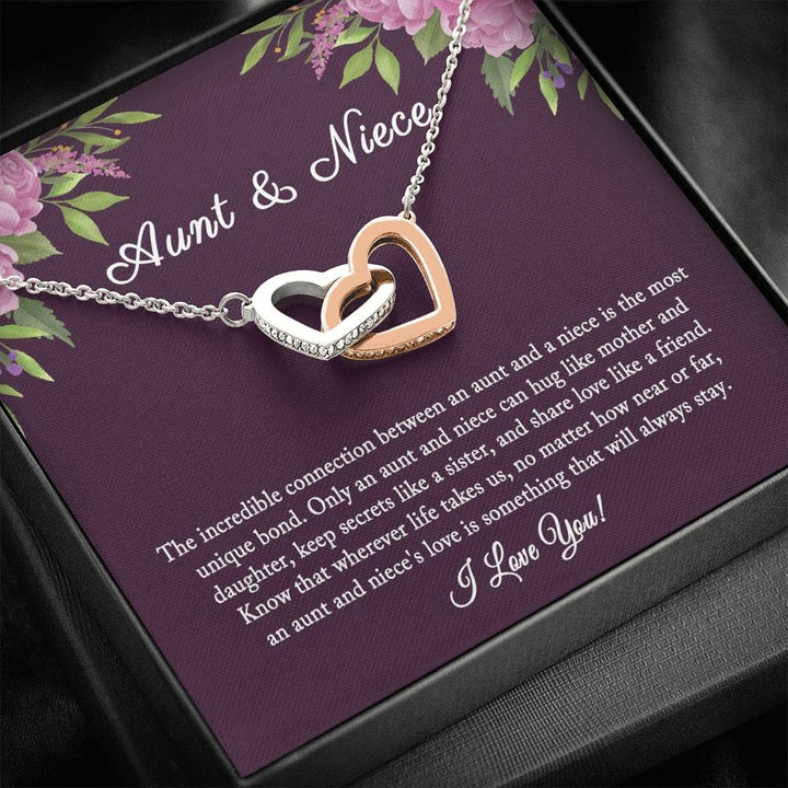 Aunt Niece Necklace, Aunt Niece Gift, Aunt Niece Jewelry, Aunt Niece Quotes, Niece Birthday Gift, Aunt Niece Joint Hearts Necklace