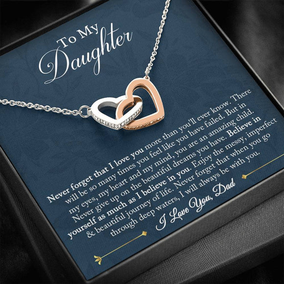 To My Daughter Necklace, Christmas Gift for Daughter from Dad, Daughter Gift from Dad, Daughter Necklace