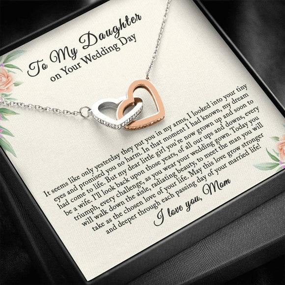 Gift for Daughter on Wedding Day, Bride Gift from Mom, Daughter Wedding Day Necklace