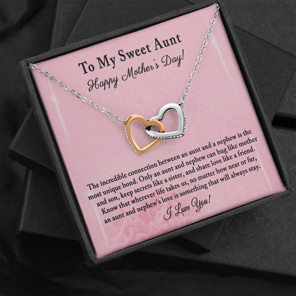 To My Sweet Aunt Necklace, Mother's Day Necklace for Aunt from Nephew