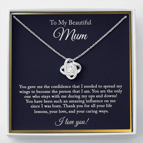 To My Beautiful Mum Necklace, Christmas Gift From Daughter