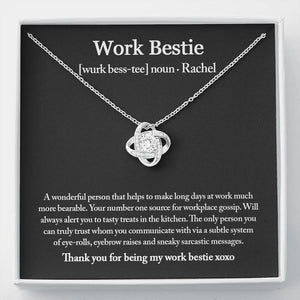Work Bestie Funny Gift, CoWorker Birthday Gift, CoWorker Appreciation Gift, Work Bestie Personalized Gift Necklace, CoWorker Christmas Gift
