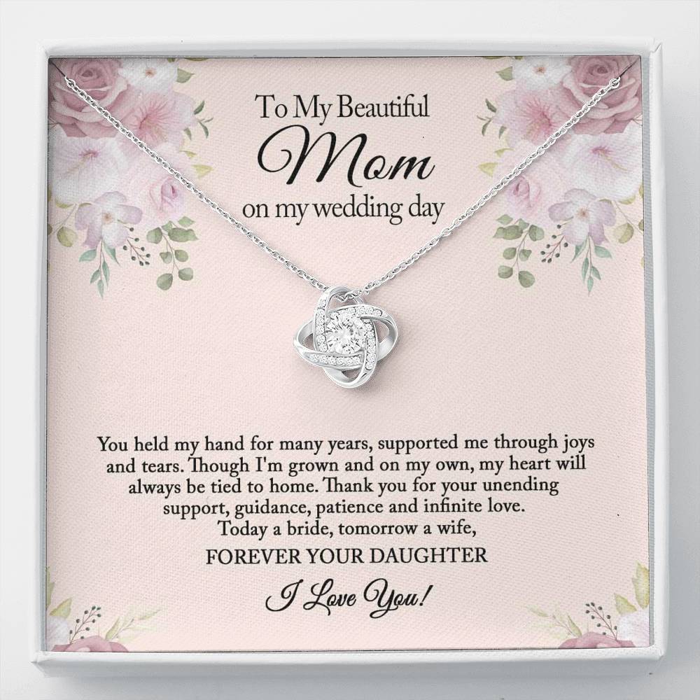 To My Mom on My Wedding Day, Mother of the Bride Gift from Bride, Wedding Day Gift from Daughter, Mother of the Bride Necklace