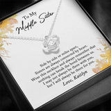 Middle Sister Necklace, Middle Sister Gift from Sister, Middle Sister Birthday Gift