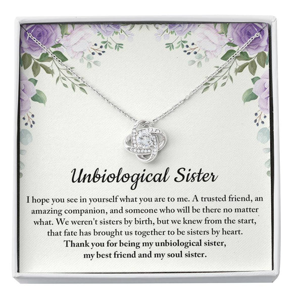 Unbiological Sister Necklace, Soul Sister Gift, Best Friend Gift for Female Friend