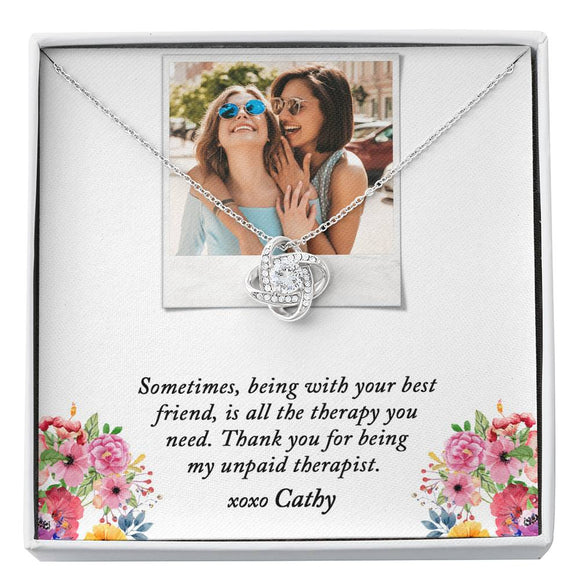 Best Friend Necklace, Personalized Best Friend Birthday Gift - Love Knot Necklace