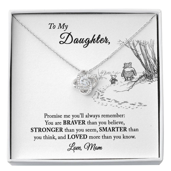 Gift For Daughter From Mom, Daughter Gift From Mom, Daughter Mother Necklace - Love Knot