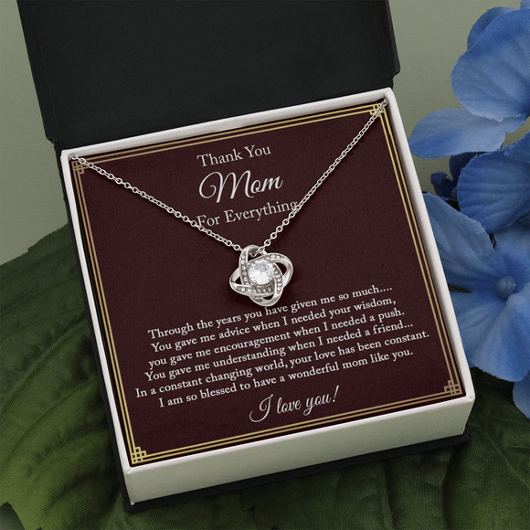 Mom Necklace, Thank You Mom For Everything, Mother's Day Necklace
