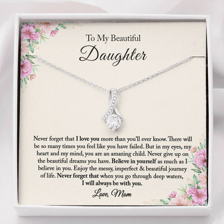 to My Beautiful Daughter. Never Forget That I Love youDaughter Gift Graduation, Christmas Gift, Daughter Necklace, Graduation Gift, Birthday Gift