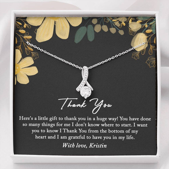 Thank You Gift Necklace, Thank You Gift for Her, Thank You Gift, Thank You From The Bottom Of My Heart, Thank You Keepsake
