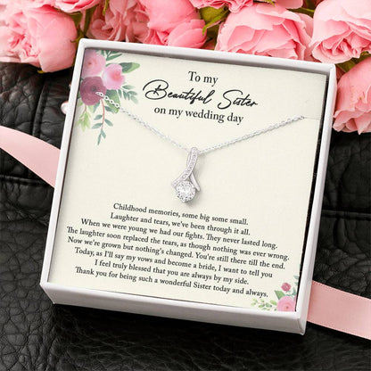 Sister Wedding Gift from Bride, Sister of the Bride Necklace, Sister Wedding Gift, Thank you Gift to Sister Maid of Honor, Matron of Honor