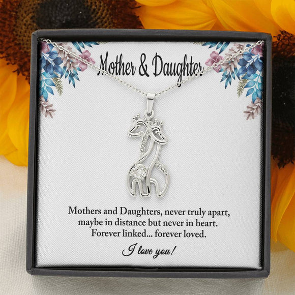 Mother and Daughter Forever Linked Giraffe Necklace